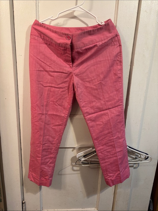 Rafaella Pants - Rafaella Coral-Pink Cropped Ankle Pants